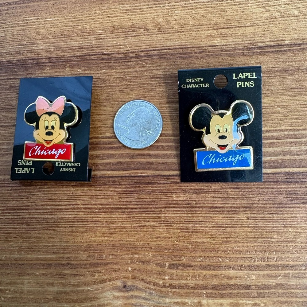 Vintage Disney Mickey & Minnie Mouse Chicago Lapel Pin Lot Character Pins